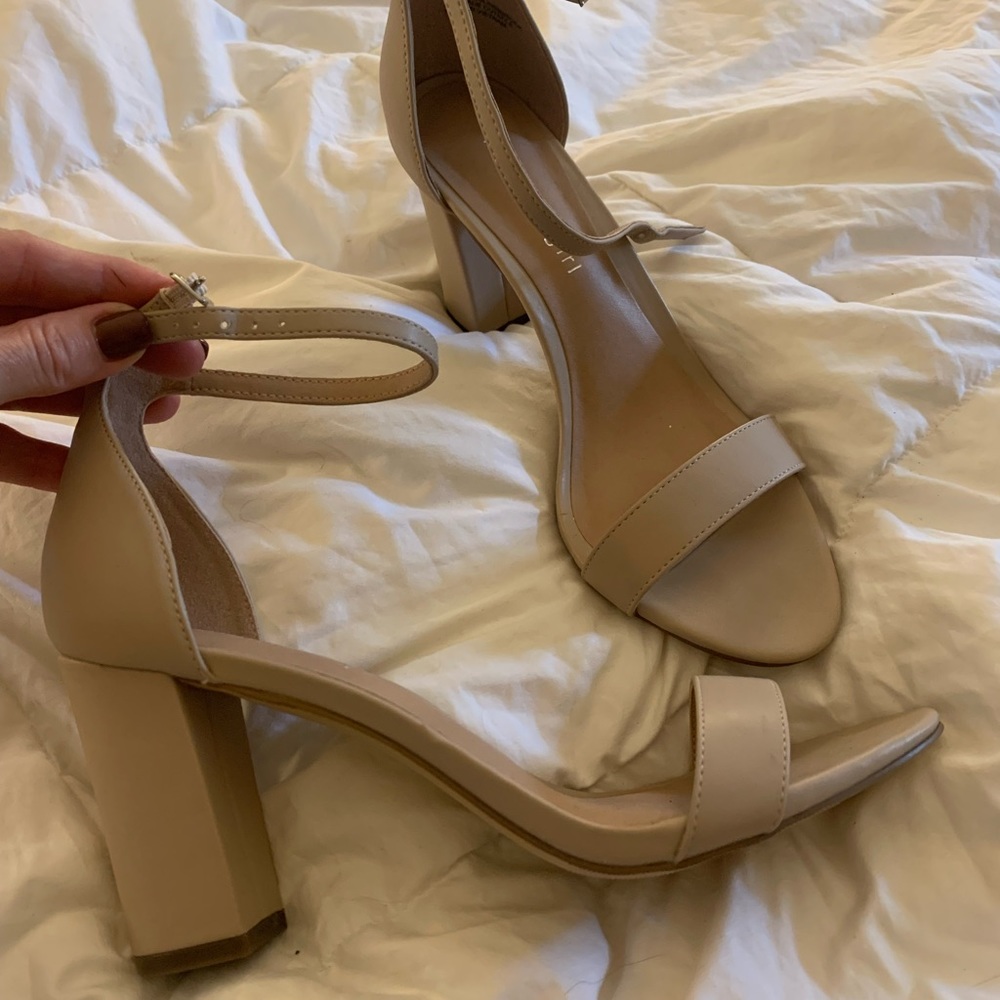 nude strappy heels by madden girl. Never worn